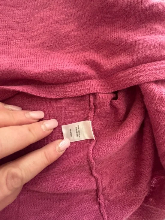 J. Jill Strawberry Pink Linen & Cotton Oversized Top w Pockets Women’s Medium - Picture 9 of 10